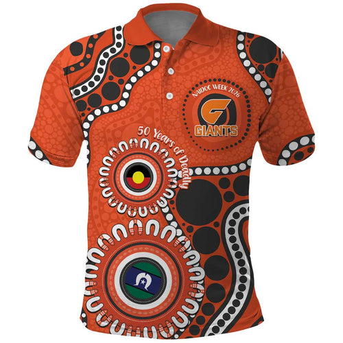 Giants NAIDOC 2026 Personalised Polo Shirt 50 Years of Deadly Aboriginal Art