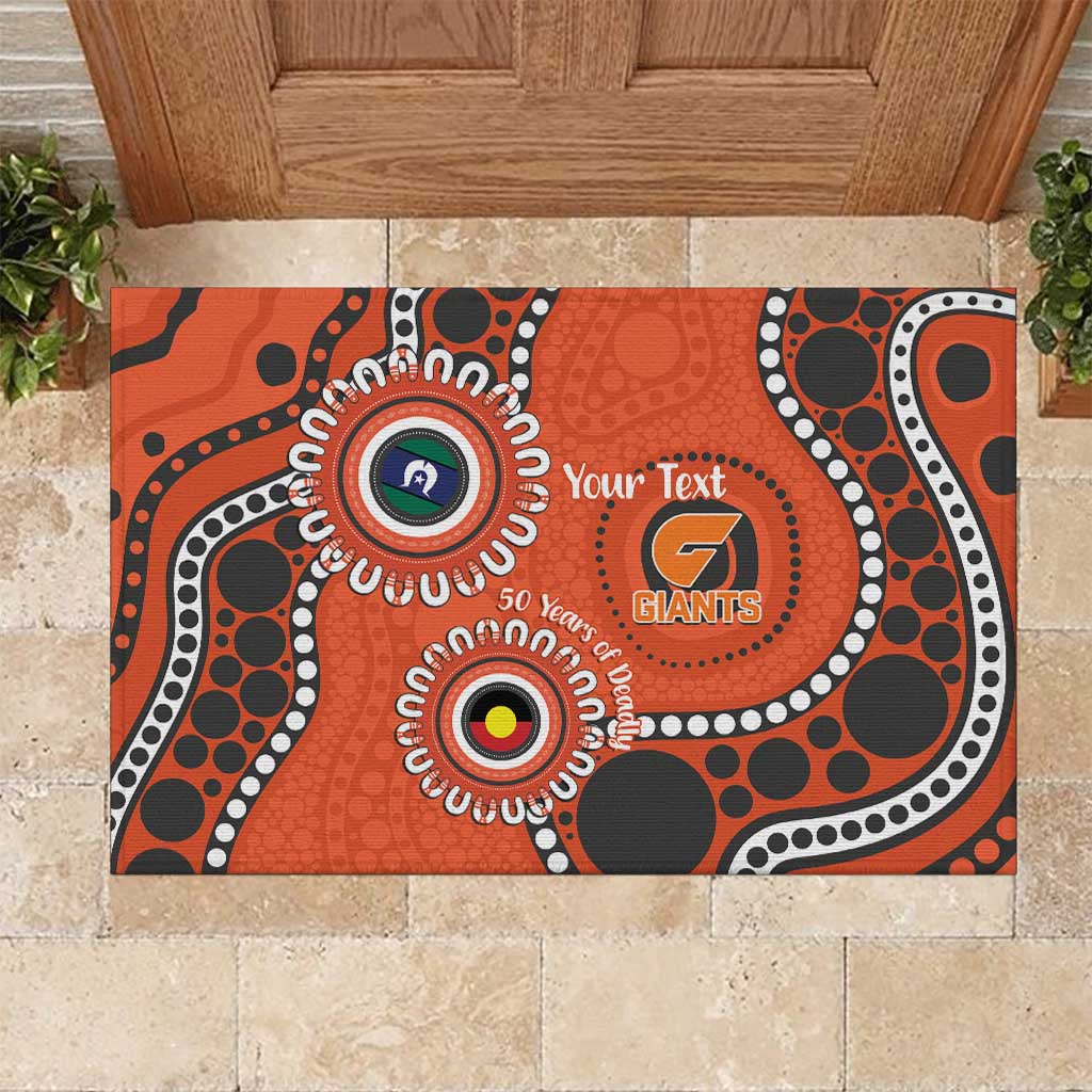 Giants NAIDOC 2026 Personalised Rubber Doormat 50 Years of Deadly Aboriginal Art