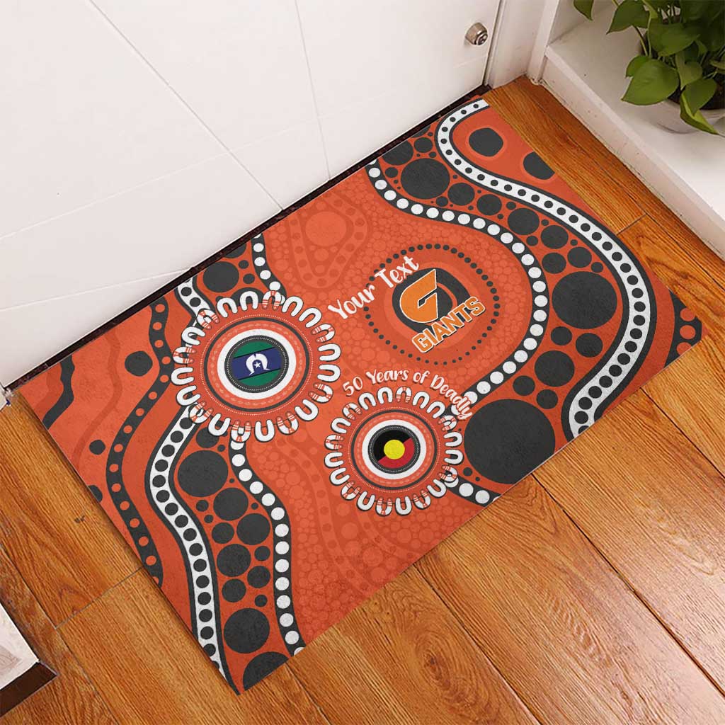 Giants NAIDOC 2026 Personalised Rubber Doormat 50 Years of Deadly Aboriginal Art