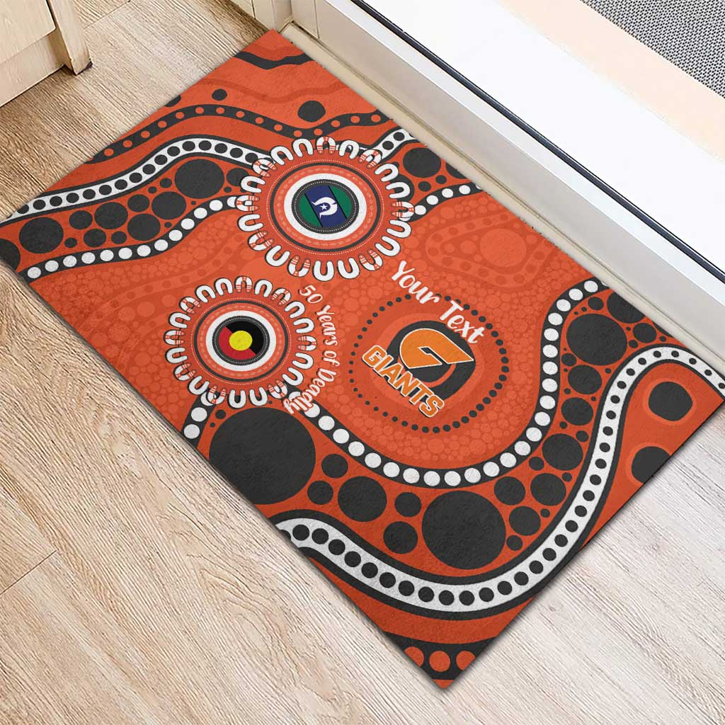 Giants NAIDOC 2026 Personalised Rubber Doormat 50 Years of Deadly Aboriginal Art