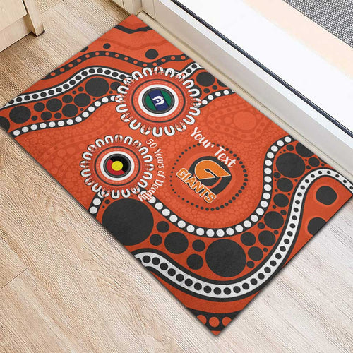 Giants NAIDOC 2026 Personalised Rubber Doormat 50 Years of Deadly Aboriginal Art