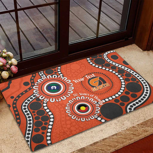 Giants NAIDOC 2026 Personalised Rubber Doormat 50 Years of Deadly Aboriginal Art