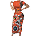 Giants NAIDOC 2026 Personalised Short Sleeve Bodycon Dress 50 Years of Deadly Aboriginal Art