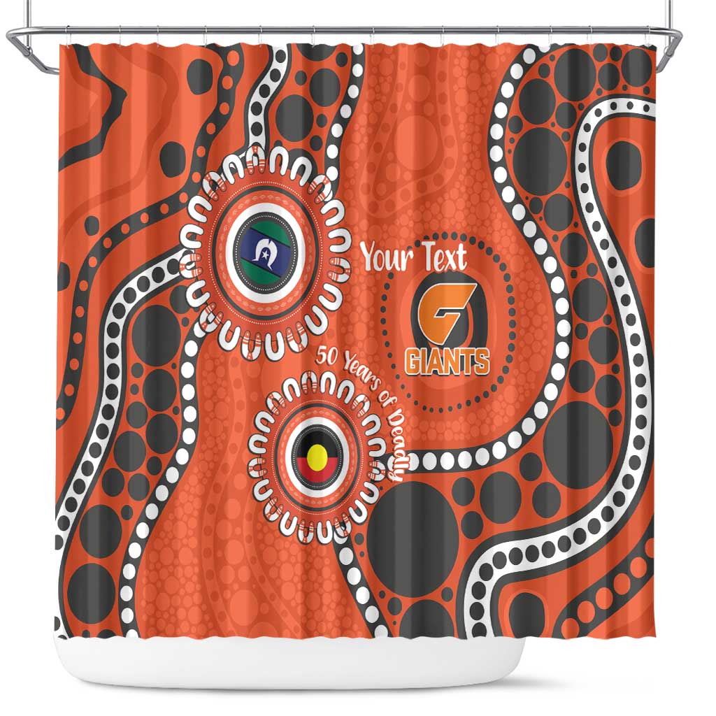 Giants NAIDOC 2026 Personalised Shower Curtain 50 Years of Deadly Aboriginal Art