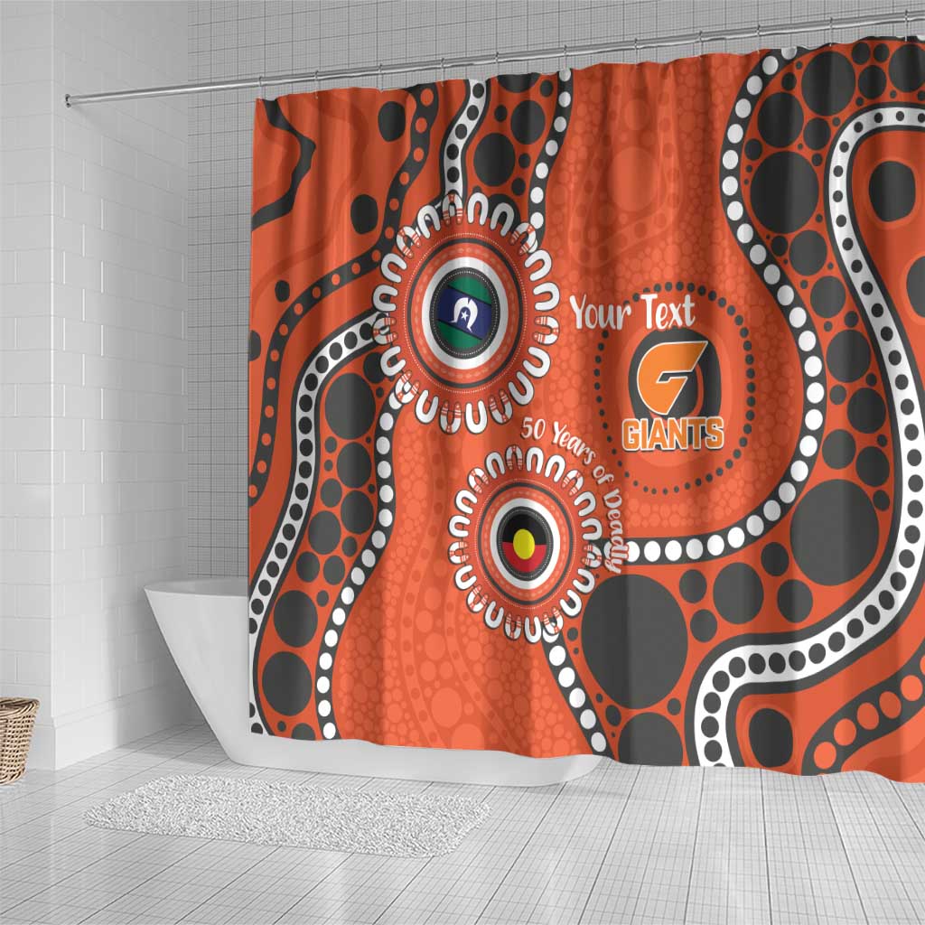 Giants NAIDOC 2026 Personalised Shower Curtain 50 Years of Deadly Aboriginal Art