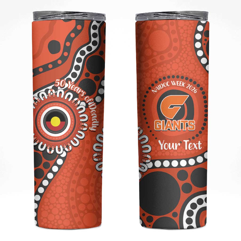 Giants NAIDOC 2026 Personalised Skinny Tumbler 50 Years of Deadly Aboriginal Art