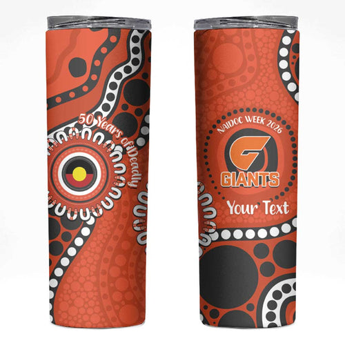 Giants NAIDOC 2026 Personalised Skinny Tumbler 50 Years of Deadly Aboriginal Art
