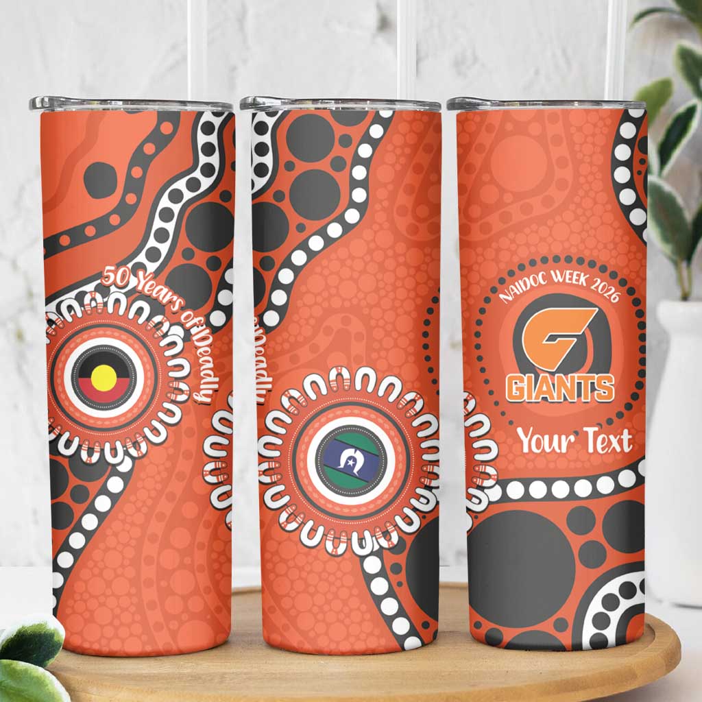 Giants NAIDOC 2026 Personalised Skinny Tumbler 50 Years of Deadly Aboriginal Art