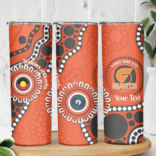 Giants NAIDOC 2026 Personalised Skinny Tumbler 50 Years of Deadly Aboriginal Art