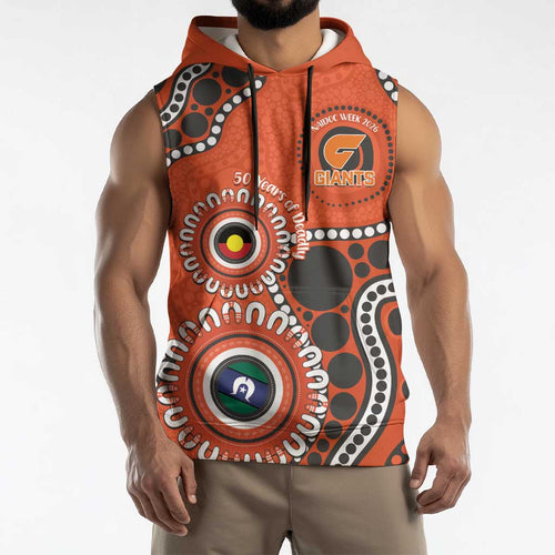 Giants NAIDOC 2026 Personalised Sleeveless Hoodie 50 Years of Deadly Aboriginal Art