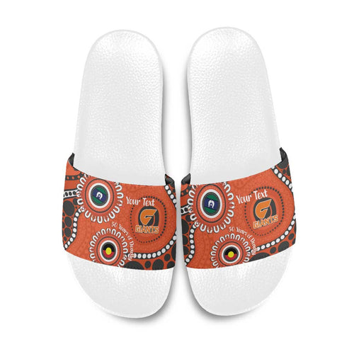 Giants NAIDOC 2026 Personalised Slide Sandals 50 Years of Deadly Aboriginal Art
