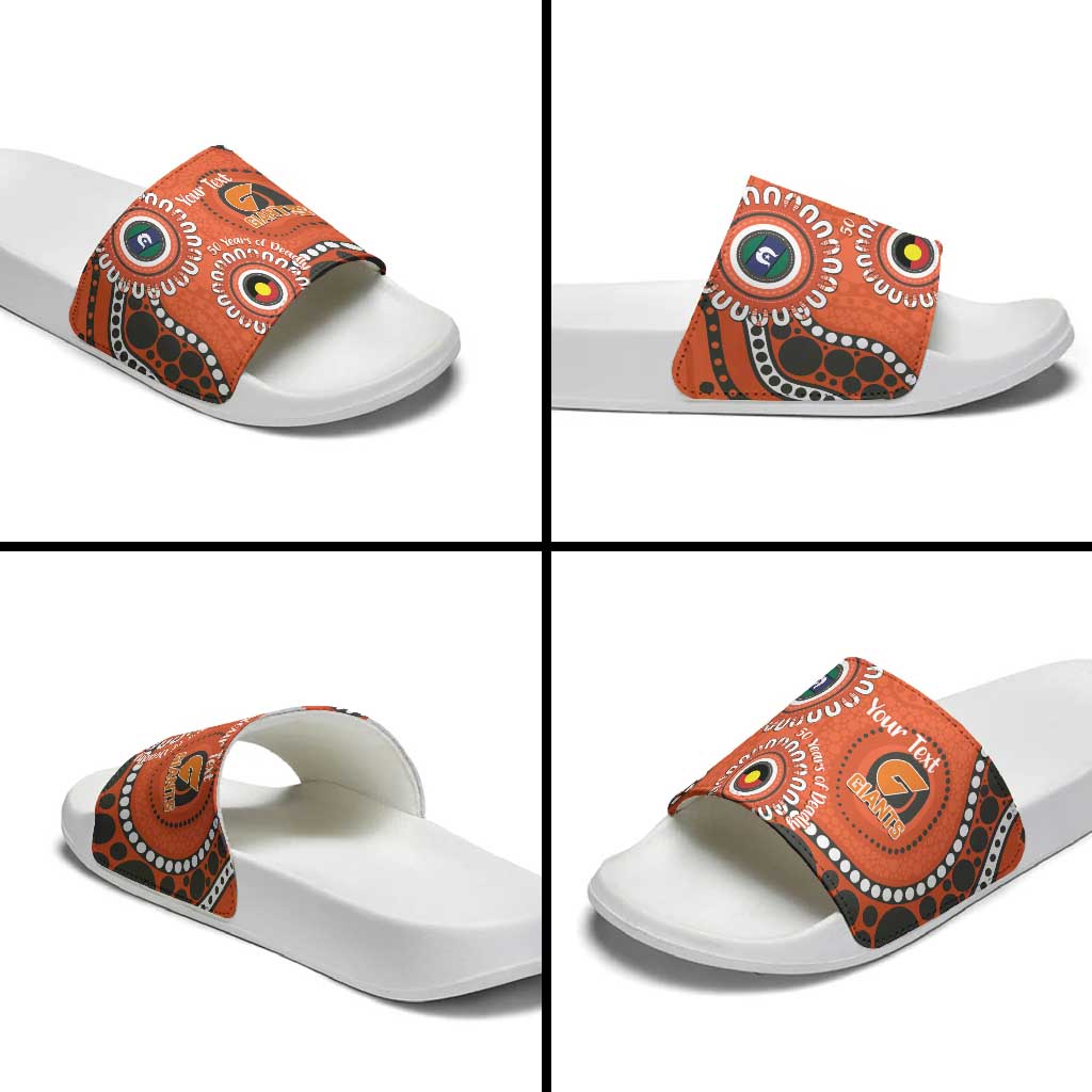 Giants NAIDOC 2026 Personalised Slide Sandals 50 Years of Deadly Aboriginal Art
