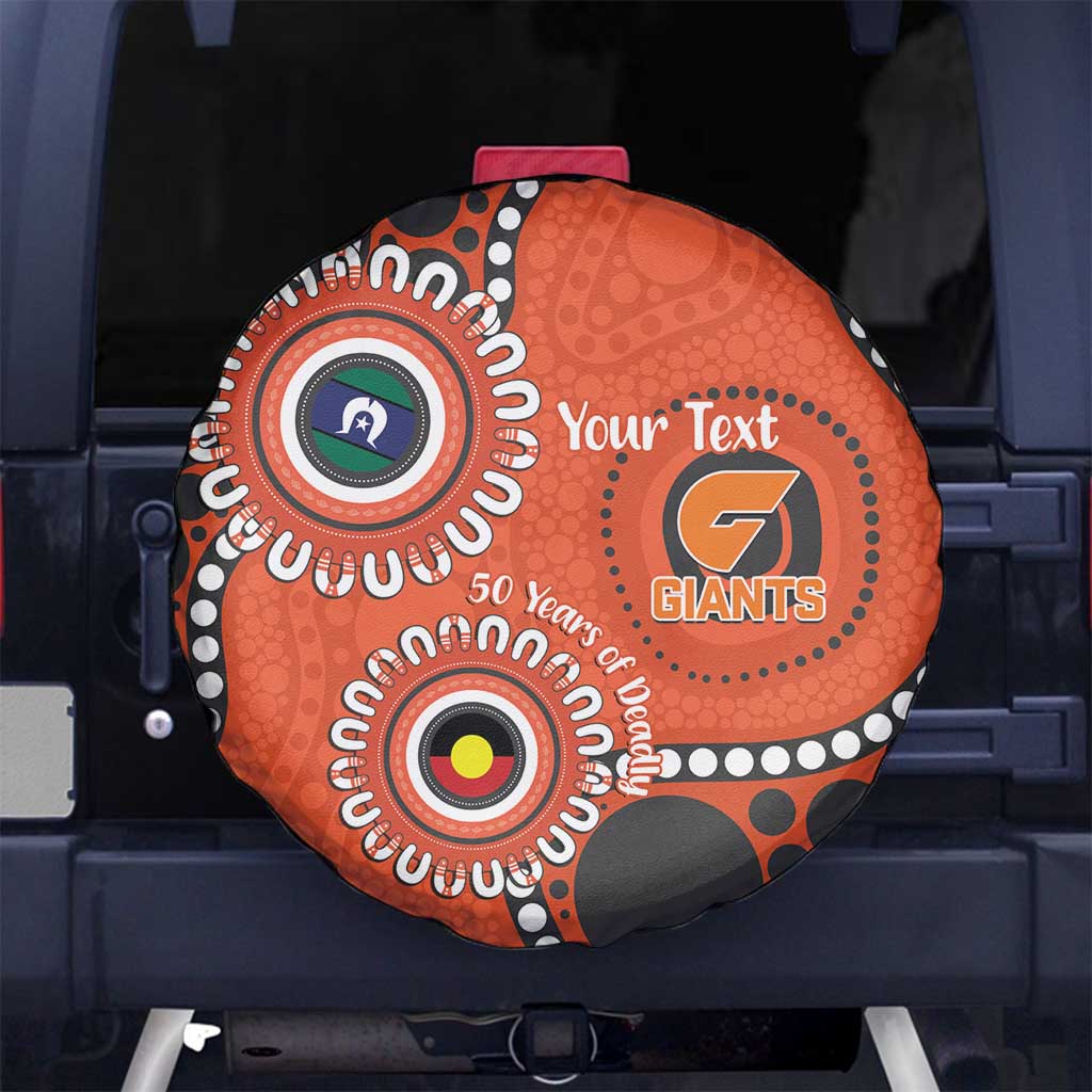 Giants NAIDOC 2026 Personalised Spare Tire Cover 50 Years of Deadly Aboriginal Art