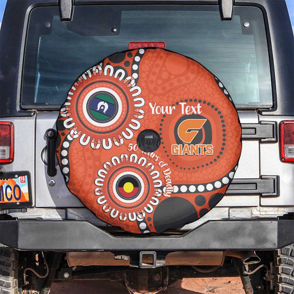 Giants NAIDOC 2026 Personalised Spare Tire Cover 50 Years of Deadly Aboriginal Art