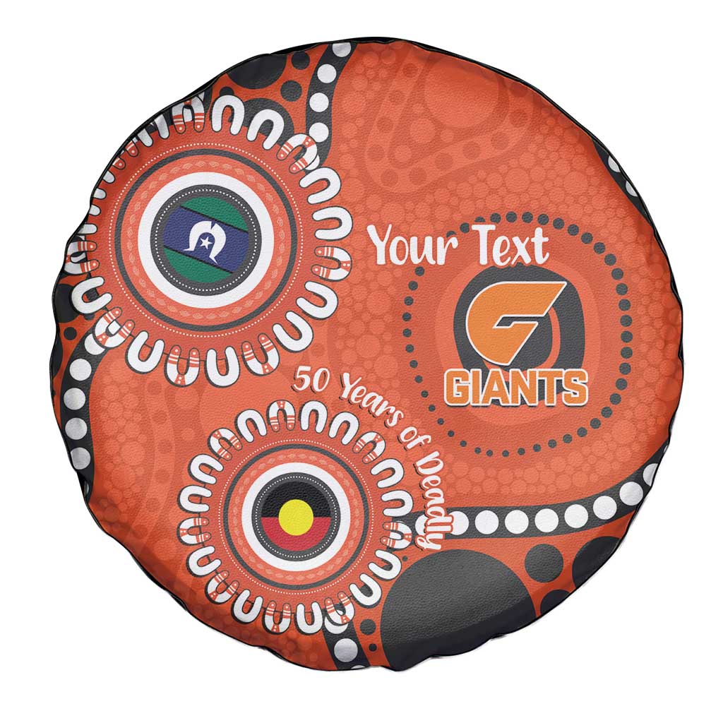 Giants NAIDOC 2026 Personalised Spare Tire Cover 50 Years of Deadly Aboriginal Art