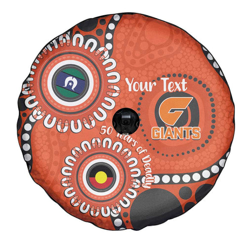 Giants NAIDOC 2026 Personalised Spare Tire Cover 50 Years of Deadly Aboriginal Art