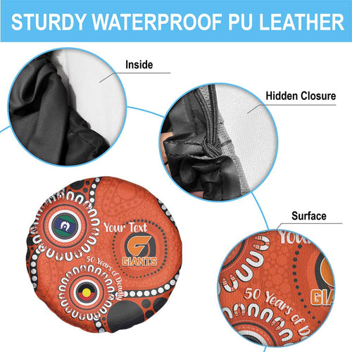 Giants NAIDOC 2026 Personalised Spare Tire Cover 50 Years of Deadly Aboriginal Art