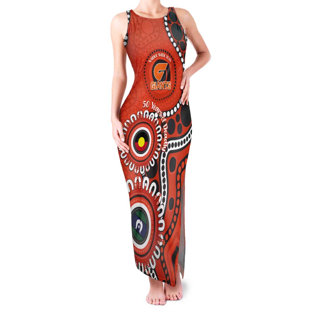 Giants NAIDOC 2026 Personalised Tank Maxi Dress 50 Years of Deadly Aboriginal Art