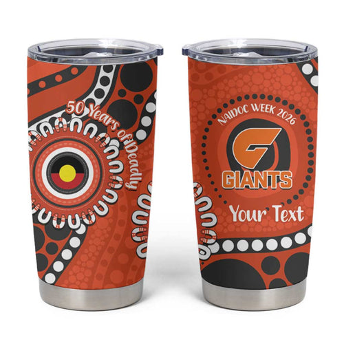 Giants NAIDOC 2026 Personalised Tumbler Cup 50 Years of Deadly Aboriginal Art