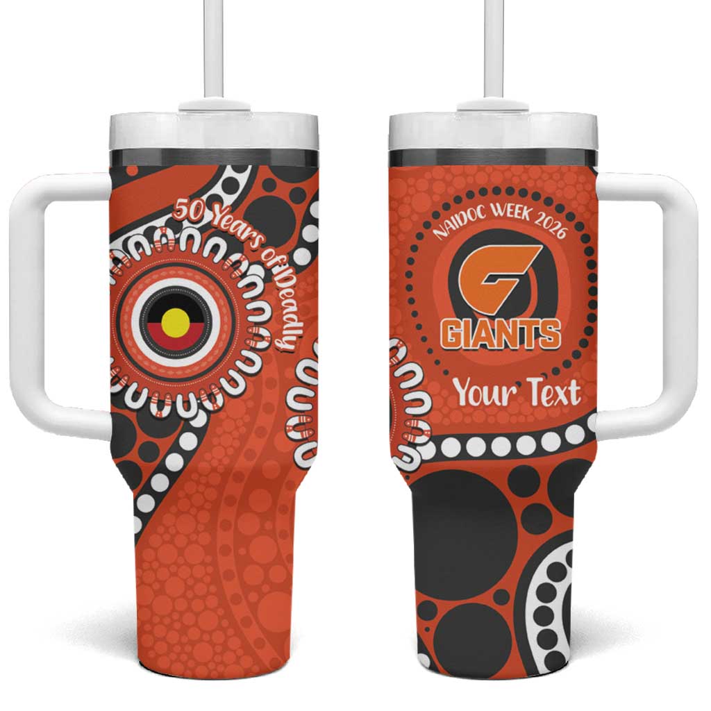 Giants NAIDOC 2026 Personalised Tumbler With Handle 50 Years of Deadly Aboriginal Art