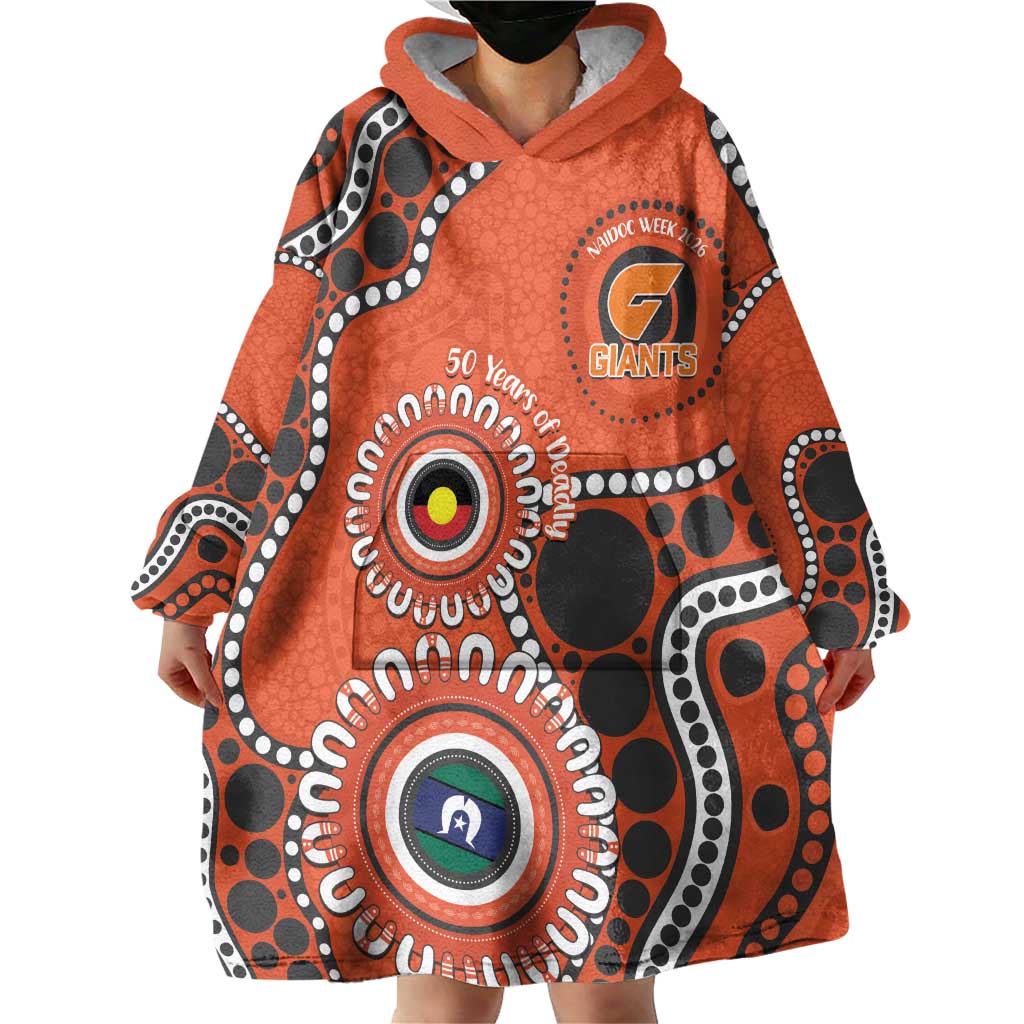 Giants NAIDOC 2026 Personalised Wearable Blanket Hoodie 50 Years of Deadly Aboriginal Art