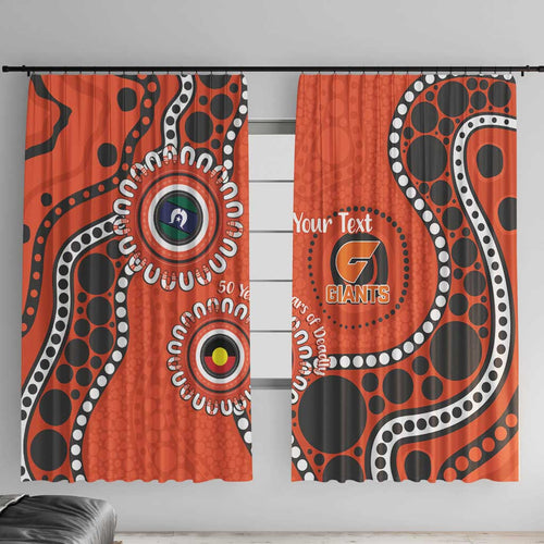 Giants NAIDOC 2026 Personalised Window Curtain 50 Years of Deadly Aboriginal Art