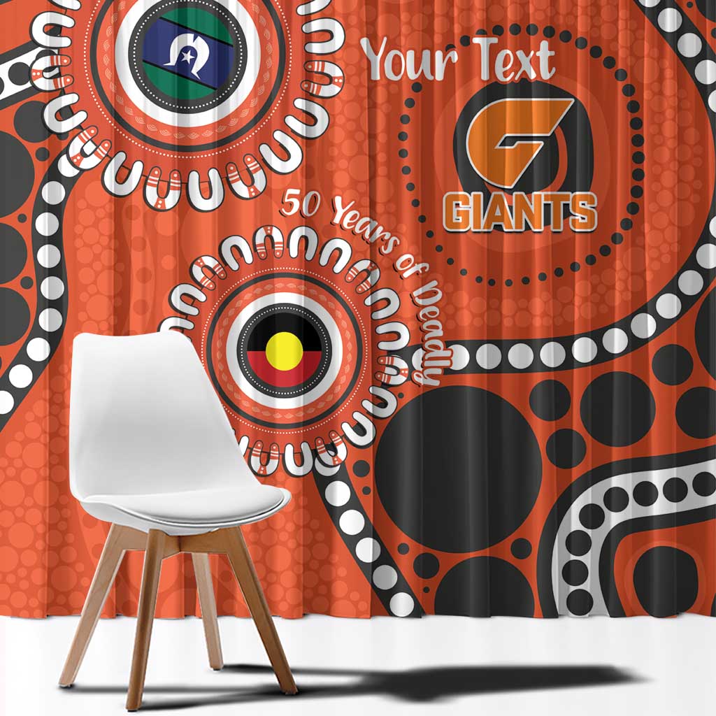 Giants NAIDOC 2026 Personalised Window Curtain 50 Years of Deadly Aboriginal Art