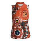 Giants NAIDOC 2026 Personalised Women Sleeveless Polo Shirt 50 Years of Deadly Aboriginal Art