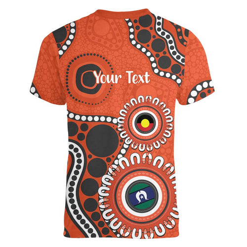 Giants NAIDOC 2026 Personalised Women V-Neck T-Shirt 50 Years of Deadly Aboriginal Art