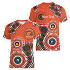 Giants NAIDOC 2026 Personalised Women V-Neck T-Shirt 50 Years of Deadly Aboriginal Art