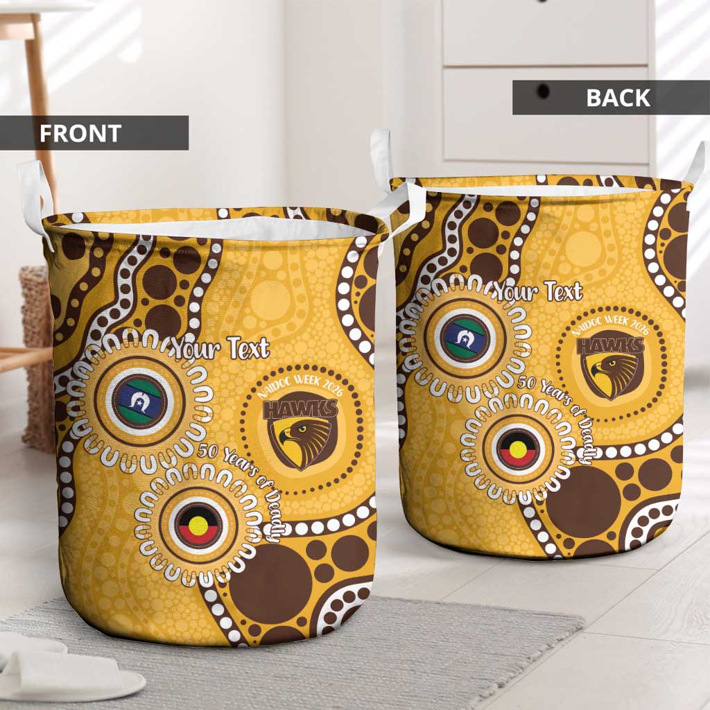 Hawthorn NAIDOC 2026 Personalised Laundry Basket 50 Years of Deadly Aboriginal Art