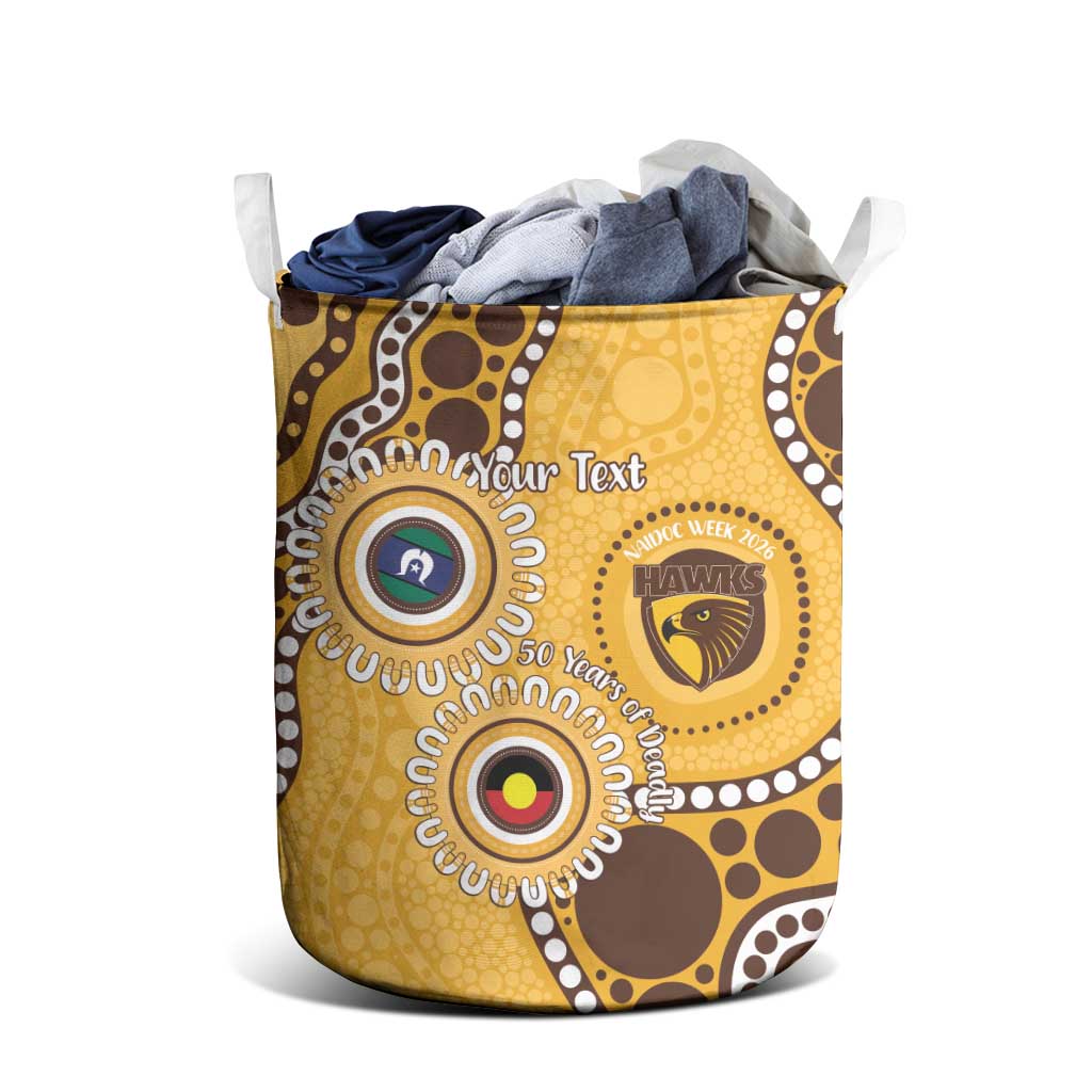 Hawthorn NAIDOC 2026 Personalised Laundry Basket 50 Years of Deadly Aboriginal Art