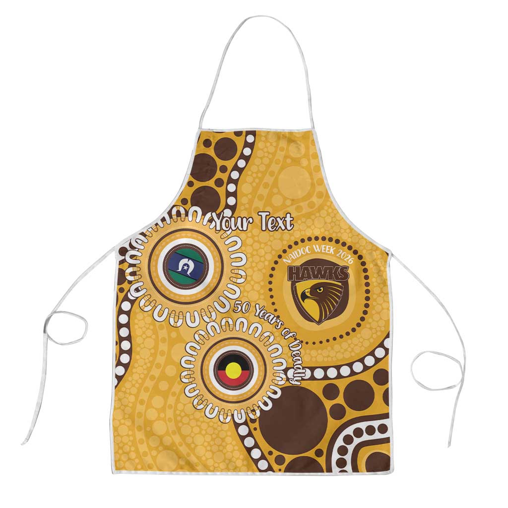 Hawthorn NAIDOC 2026 Personalised Apron 50 Years of Deadly Aboriginal Art