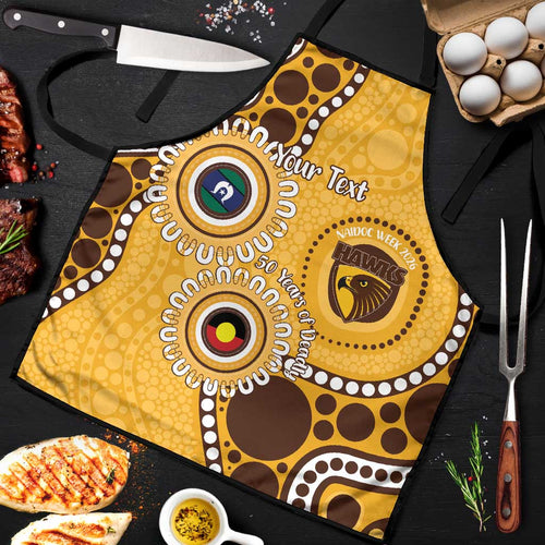 Hawthorn NAIDOC 2026 Personalised Apron 50 Years of Deadly Aboriginal Art