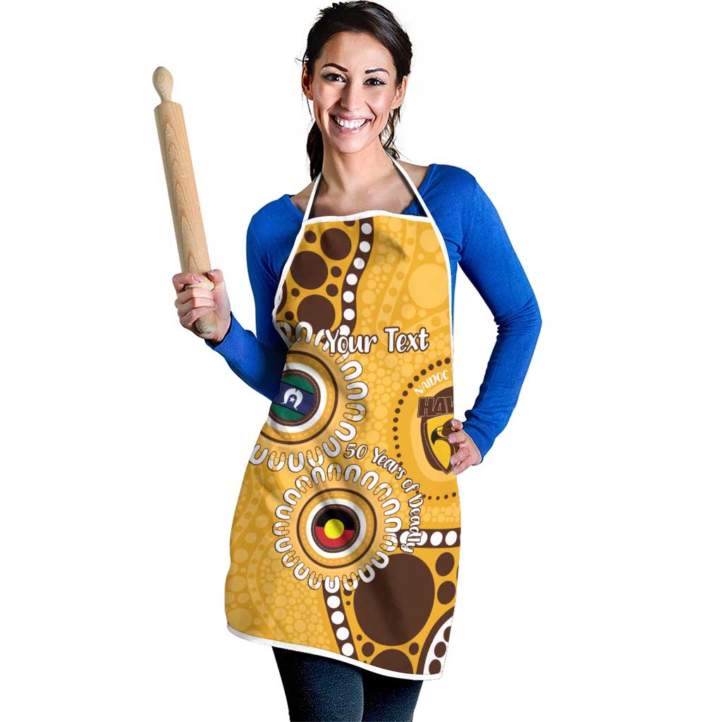 Hawthorn NAIDOC 2026 Personalised Apron 50 Years of Deadly Aboriginal Art