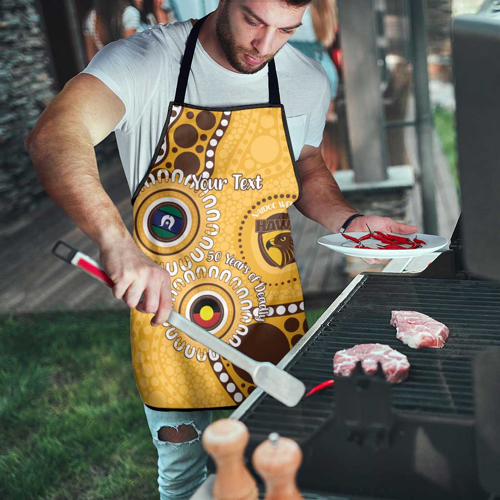 Hawthorn NAIDOC 2026 Personalised Apron 50 Years of Deadly Aboriginal Art