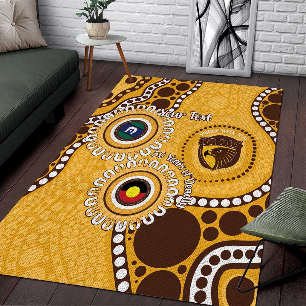 Hawthorn NAIDOC 2026 Personalised Area Rug 50 Years of Deadly Aboriginal Art