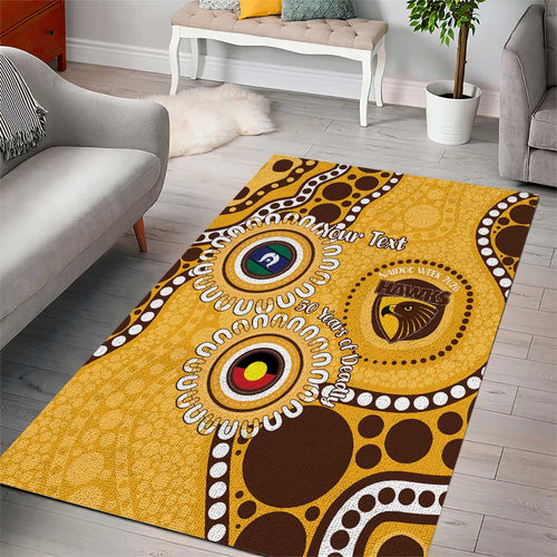Hawthorn NAIDOC 2026 Personalised Area Rug 50 Years of Deadly Aboriginal Art
