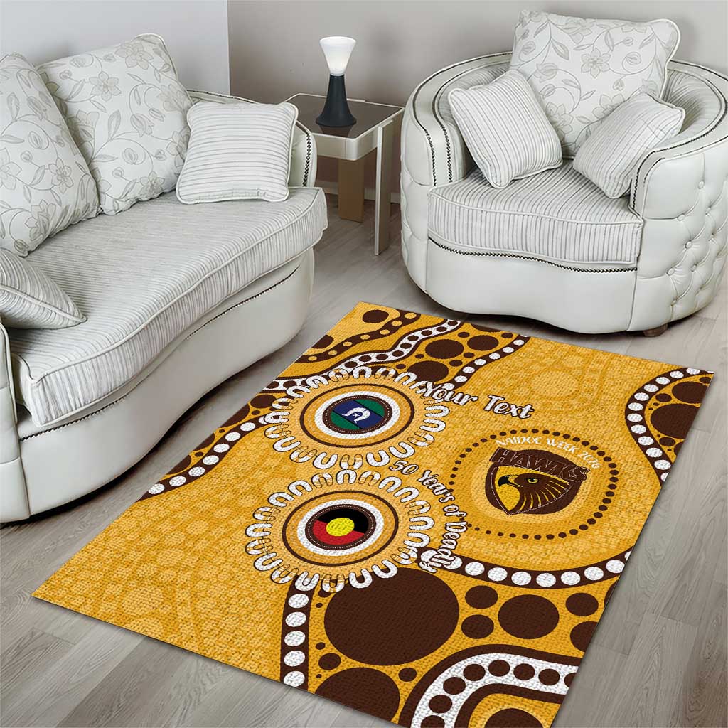 Hawthorn NAIDOC 2026 Personalised Area Rug 50 Years of Deadly Aboriginal Art