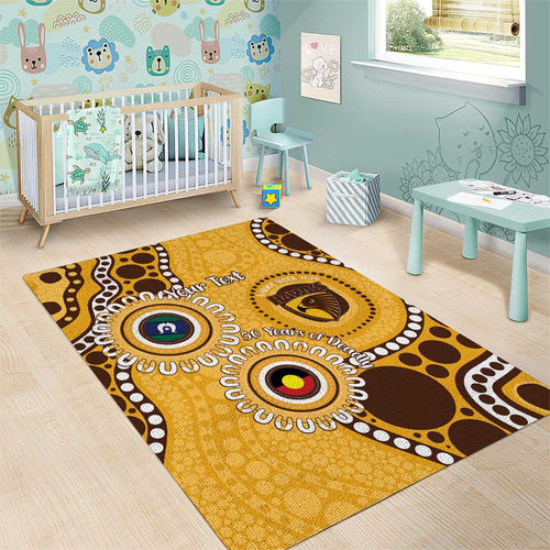 Hawthorn NAIDOC 2026 Personalised Area Rug 50 Years of Deadly Aboriginal Art