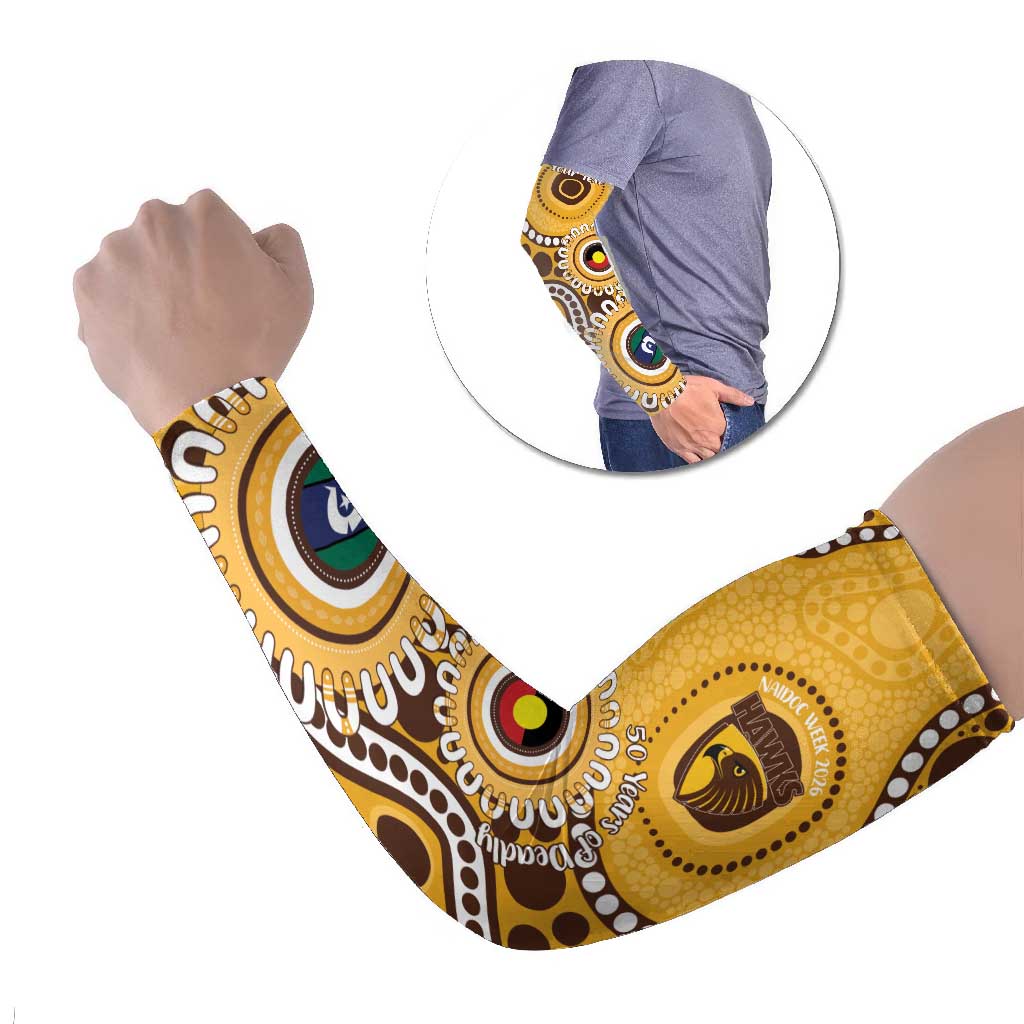 Hawthorn NAIDOC 2026 Personalised Arm Sleeves 50 Years of Deadly Aboriginal Art