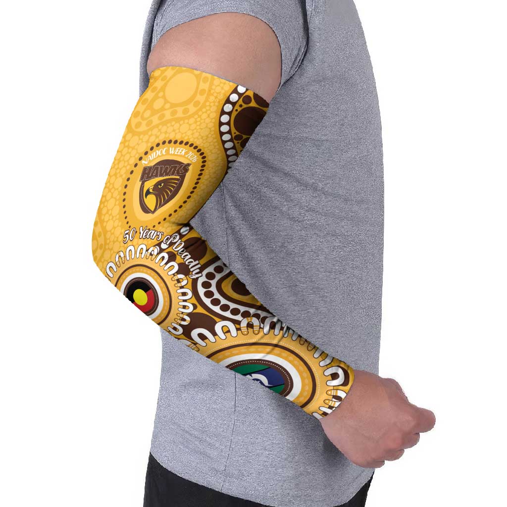 Hawthorn NAIDOC 2026 Personalised Arm Sleeves 50 Years of Deadly Aboriginal Art