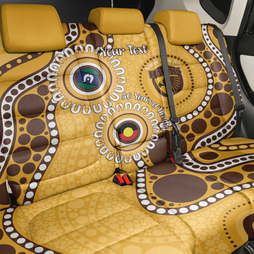 Hawthorn NAIDOC 2026 Personalised Back Car Seat Cover 50 Years of Deadly Aboriginal Art