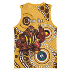 Hawthorn NAIDOC 2026 Personalised Basketball Jersey 50 Years of Deadly Aboriginal Art