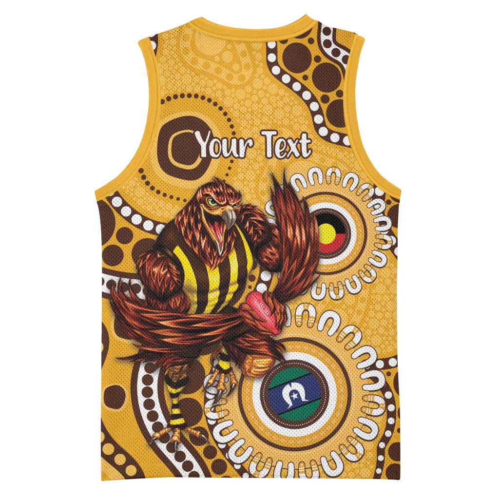 Hawthorn NAIDOC 2026 Personalised Basketball Jersey 50 Years of Deadly Aboriginal Art