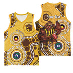 Hawthorn NAIDOC 2026 Personalised Basketball Jersey 50 Years of Deadly Aboriginal Art