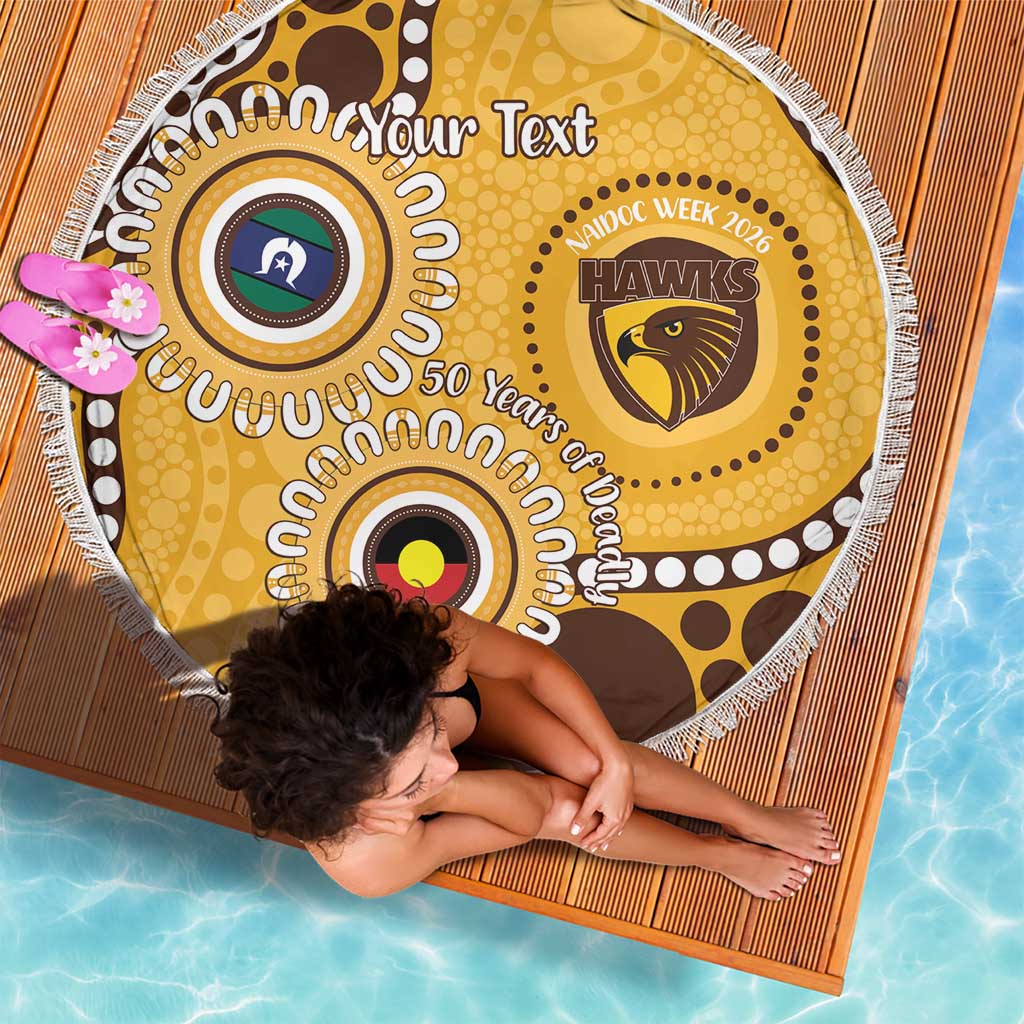 Hawthorn NAIDOC 2026 Personalised Beach Blanket 50 Years of Deadly Aboriginal Art