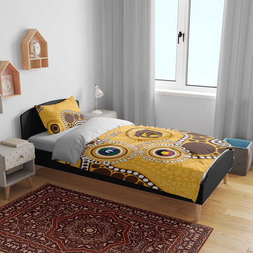 Hawthorn NAIDOC 2026 Personalised Bedding Set 50 Years of Deadly Aboriginal Art