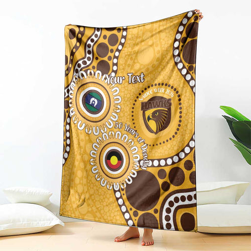 Hawthorn NAIDOC 2026 Personalised Blanket 50 Years of Deadly Aboriginal Art