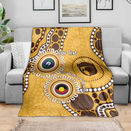 Hawthorn NAIDOC 2026 Personalised Blanket 50 Years of Deadly Aboriginal Art